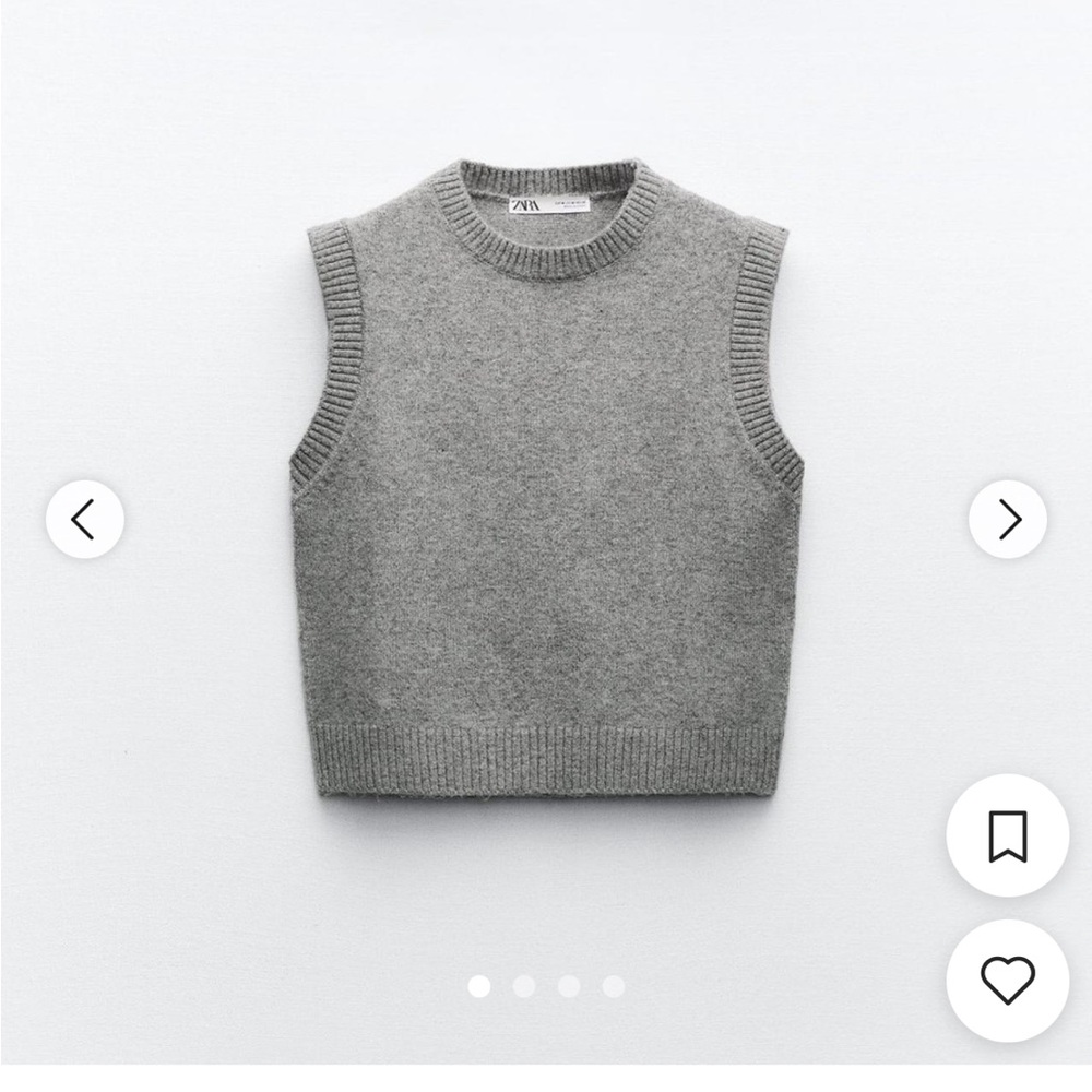 ZaraGray Crewneck Sweater w Ribbed Trim